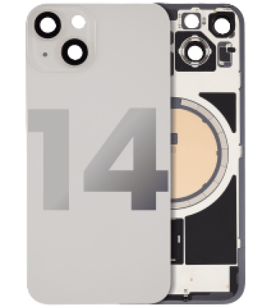 Apple iPhone 14 Back Cover with Magnet Bezel (without NFC & Flash Flex) - Starlight OEM-Equivalent
