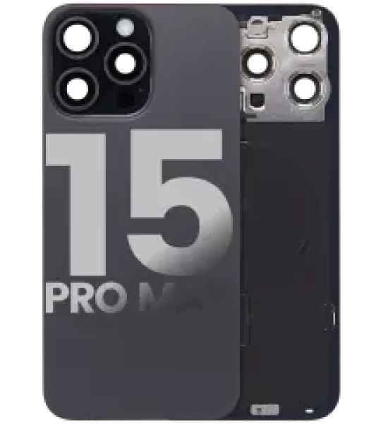Apple iPhone 15 Pro Max Back Cover with Magnet Bazel incl NFC and Flash Flex - Black Titanium OEM-Equivalent