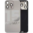 Apple iPhone 15 Pro Max Back Cover with Magnet Bezel (without NFC & Flash Flex) - Natural Titanium OEM-Equivalent