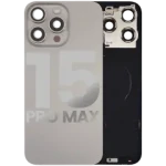 Apple iPhone 15 Pro Max Back Cover with Magnet Bazel incl NFC and Flash Flex - Natural Titanium OEM-Equivalent