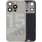 Apple iPhone 15 Pro Back Cover with Magnet Bezel (without NFC & Flash Flex) - Natural Titanium OEM-Equivalent