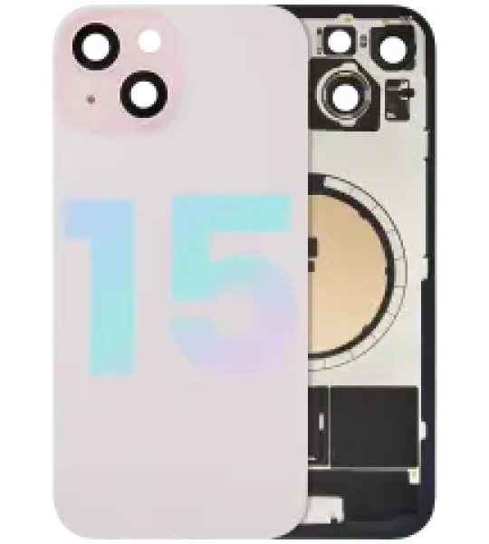 Apple iPhone 15 Back Cover with Magnet Bezel (without NFC & Flash Flex) - Pink OEM-Equivalent