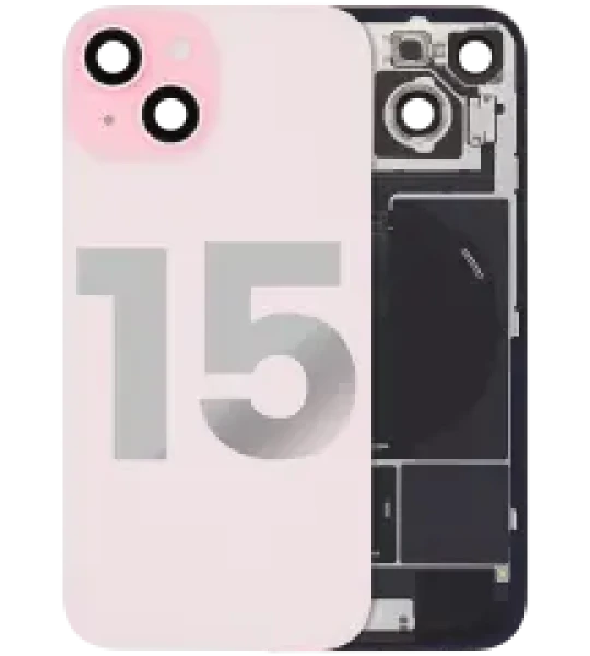 Apple iPhone 15 Back Cover with Magnet Bazel incl NFC and Flash Flex - Pink OEM-Equivalent