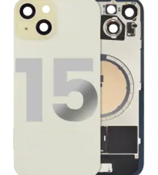 Apple iPhone 15 Back Cover with Magnet Bezel (without NFC & Flash Flex) - Yellow OEM-Equivalent