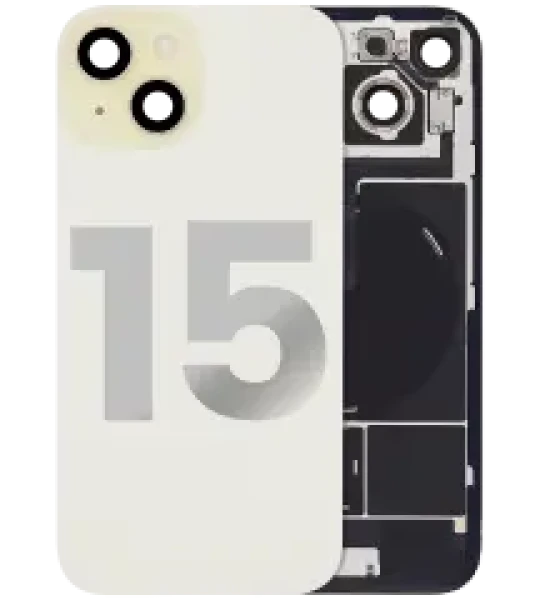 Apple iPhone 15 Back Cover with Magnet Bazel incl NFC and Flash Flex - Yellow OEM-Equivalent
