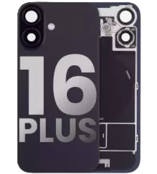 Apple iPhone 16 Plus Back Cover with Magnet Bezel (without NFC & Flash Flex) - Black OEM-Equivalent