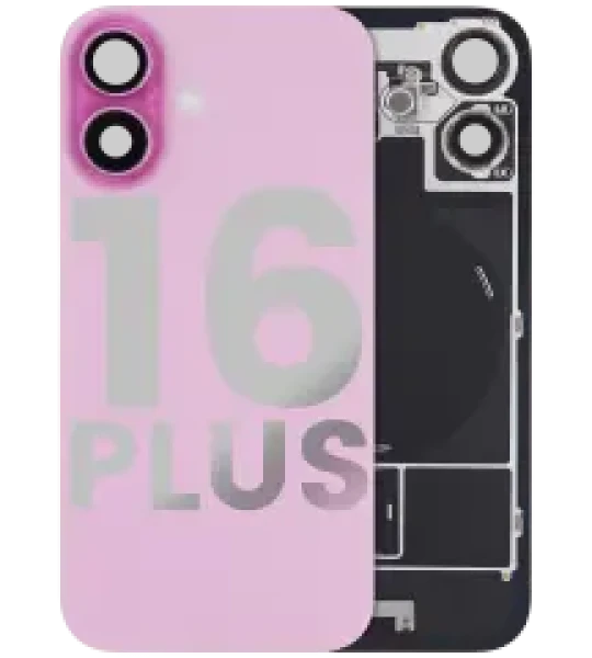 Apple iPhone 16 Plus Back Cover with Magnet Bezel (without NFC & Flash Flex) - Pink OEM-Equivalent