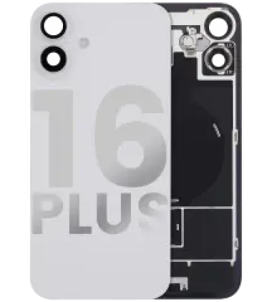 Apple iPhone 16 Plus Back Cover with Magnet Bezel (without NFC & Flash Flex) - White OEM-Equivalent