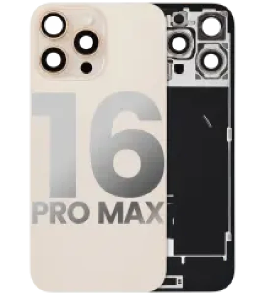 Apple iPhone 16 Pro Max Back Cover with Magnet Bezel (without NFC & Flash Flex) - Desert Titanium OEM-Equivalent