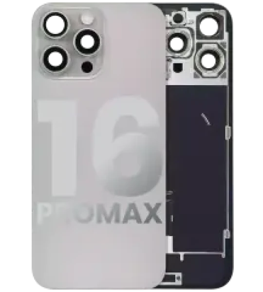 Apple iPhone 16 Pro Max Back Cover with Magnet Bezel (without NFC & Flash Flex) - Natural Titanium OEM-Equivalent