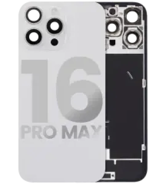 Apple iPhone 16 Pro Max Back Cover with Magnet Bezel (without NFC & Flash Flex) - White Titanium OEM-Equivalent