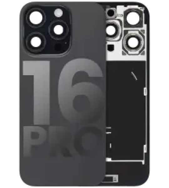 Apple iPhone 16 Pro Back Cover with Magnet Bezel (without NFC & Flash Flex) - Black Titanium OEM-Equivalent