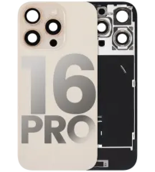 Apple iPhone 16 Pro Back Cover with Magnet Bezel (without NFC & Flash Flex) - Desert Titanium OEM-Equivalent