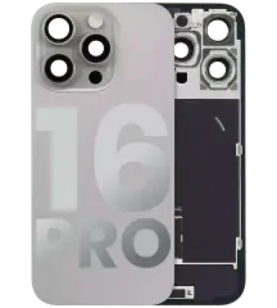 Apple iPhone 16 Pro Back Cover with Magnet Bezel (without NFC & Flash Flex) - Natural Titanium OEM-Equivalent