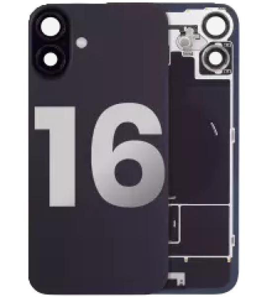 Apple iPhone 16 Back Cover with Magnet Bezel (without NFC & Flash Flex) - Black OEM-Equivalent