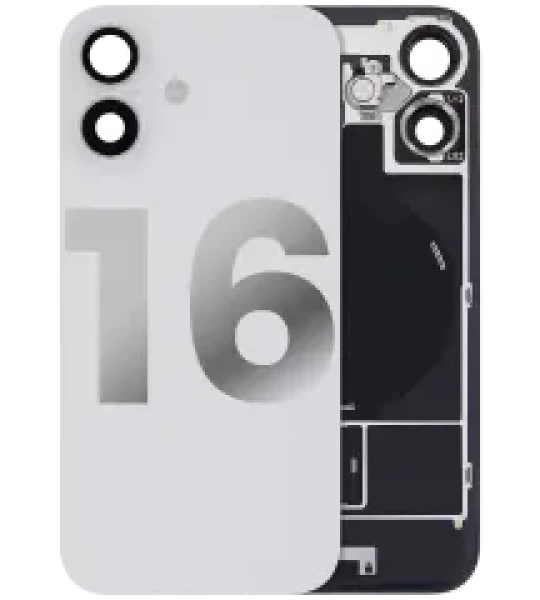 Apple iPhone 16 Back Cover with Magnet Bezel (without NFC & Flash Flex) - White OEM-Equivalent