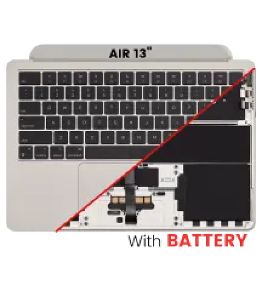 Apple MacBook Air 13.6 M2 (A2681) Top Case with Keyboard & Battery (US English) - Starlight OEM-Equivalent