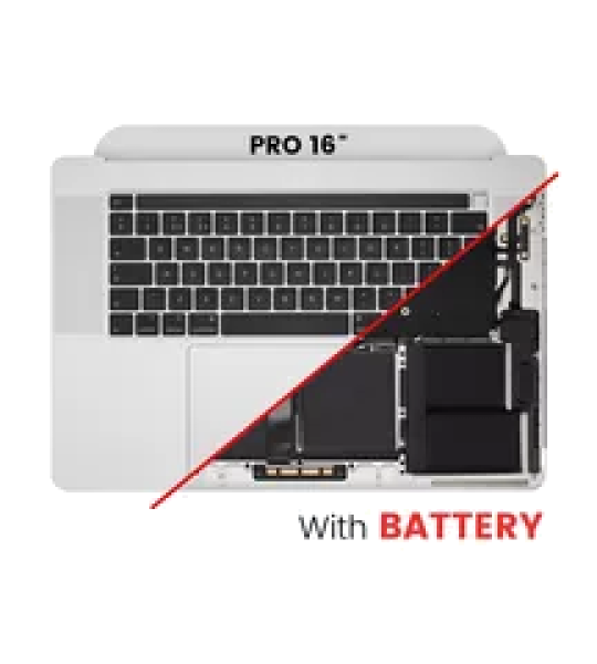 Apple Macbook Pro 16 (A2141) Top Case with Keyboard & Battery (UK English) - Silver Pulled