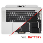 Apple Macbook Pro 16 (A2141) Top Case with Keyboard & Battery (UK English) - Silver Pulled