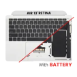 Apple Macbook Air 13 (A1932) Top Case with Keyboard and Battery (US English) - Silver Pulled B