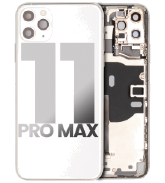 Apple iPhone 11 Pro Max Housing with Small Parts (No Charger Flex) - Silver Pulled A