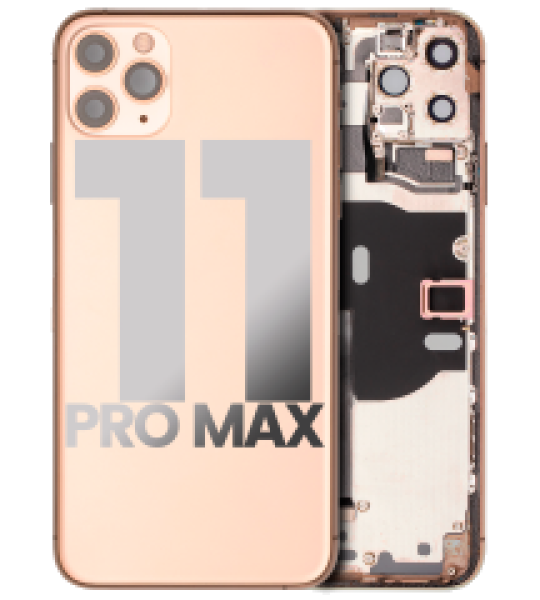 Apple iPhone 11 Pro Max Housing with Small Parts (No Charger Flex) - Gold Pulled A