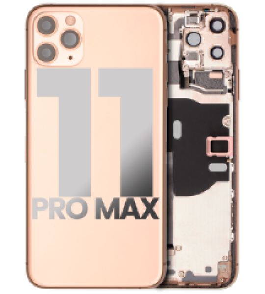 Apple iPhone 11 Pro Max Housing with Small Parts (No Charger Flex) - Gold Pulled B