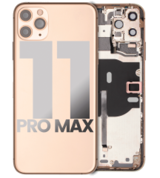 Apple iPhone 11 Pro Max Housing with Small Parts (No Charger Flex) - Gold Pulled C