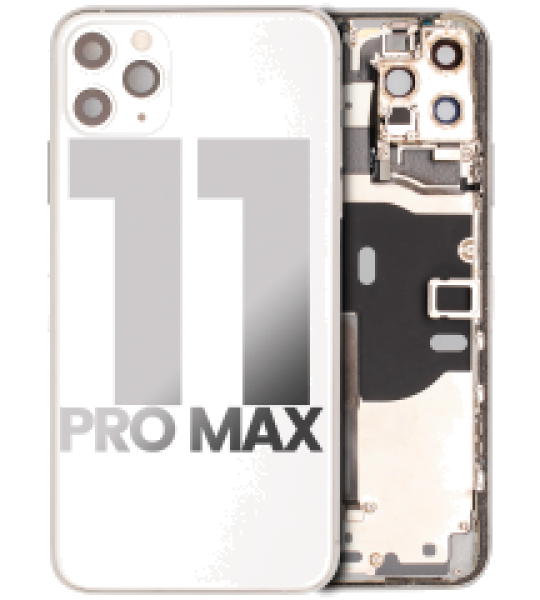 Apple iPhone 11 Pro Max Housing with Small Parts (No Charger Flex) - Silver Pulled C