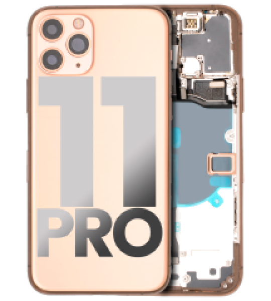 Apple iPhone 11 Pro Housing with Small Parts (No Charger Flex) - Gold Pulled C