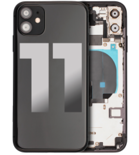 Apple iPhone 11 Housing with Small Parts (No Charger Flex) - Black Pulled A