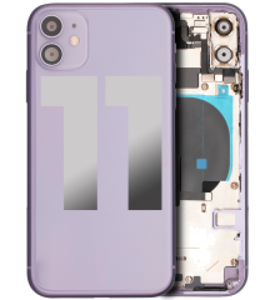 Apple iPhone 11 Housing with Small Parts (No Charger Flex) - Purple Pulled A