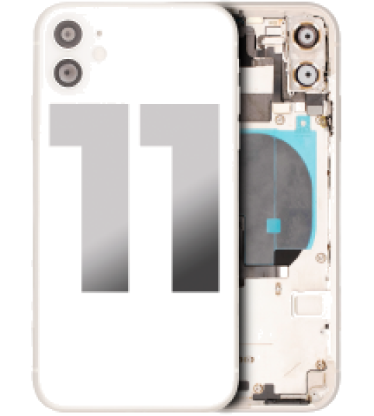 Apple iPhone 11 Housing with Small Parts (No Charger Flex) - White Pulled A