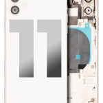 Apple iPhone 11 Housing with Small Parts (No Charger Flex) - White Pulled A
