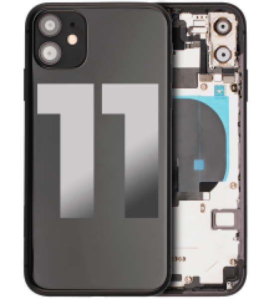 Apple iPhone 11 Housing with Small Parts (No Charger Flex) - Black Pulled B