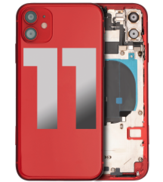 Apple iPhone 11 Housing with Small Parts (No Charger Flex) - Red Pulled B