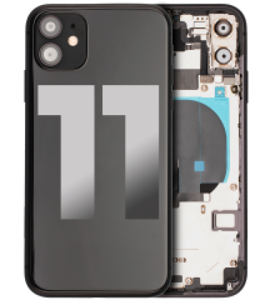 Apple iPhone 11 Housing with Small Parts (No Charger Flex) - Black Pulled C