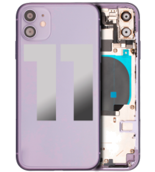 Apple iPhone 11 Housing with Small Parts (No Charger Flex) - Purple Pulled C