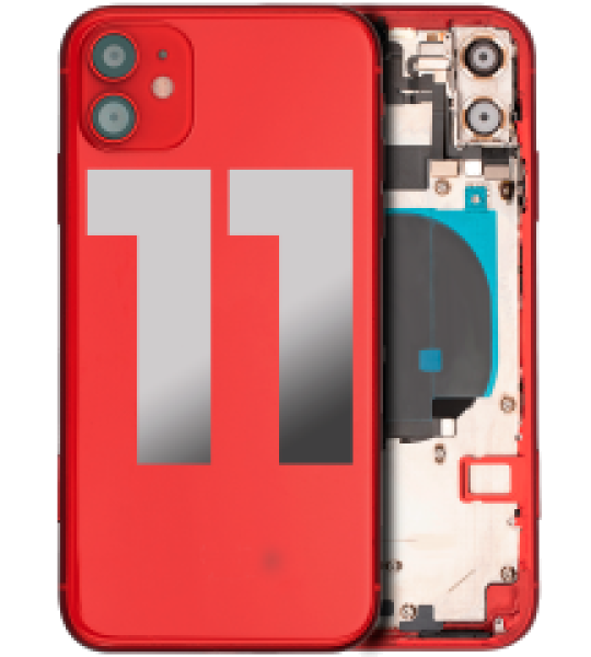 Apple iPhone 11 Housing with Small Parts (No Charger Flex) - Red Pulled C