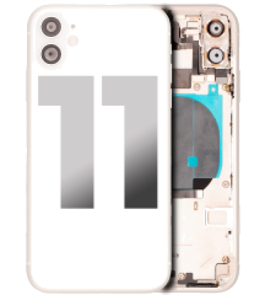 Apple iPhone 11 Housing with Small Parts (No Charger Flex) - White Pulled C