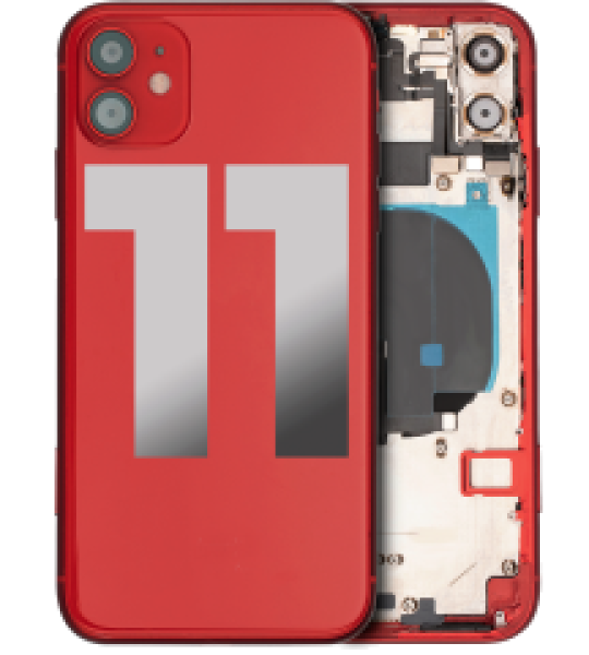 Apple iPhone 11 Housing with Small Parts (No Charger Flex) - Red Pulled A