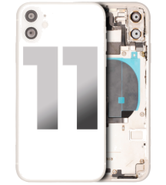 Apple iPhone 11 Housing with Small Parts (No Charger Flex) - White Pulled B