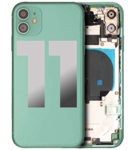 Apple iPhone 11 Housing with Small Parts (No Charger Flex) - Green Pulled C
