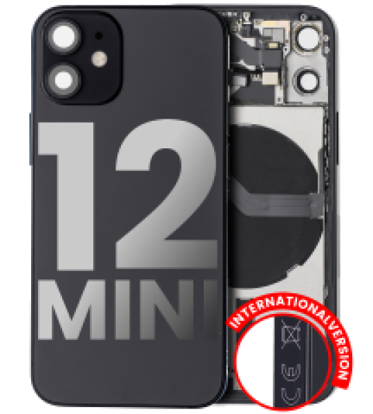 Apple iPhone 12 Mini Housing with Small Parts (No Charger Flex) - Black Pulled B