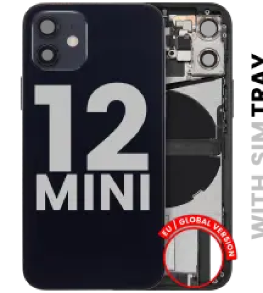 Apple iPhone 12 Mini Housing with Small Parts - Black Pulled C