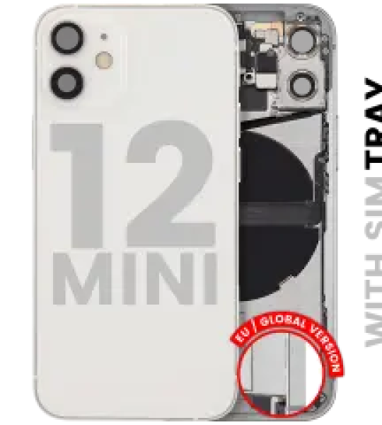 Apple iPhone 12 Mini Housing with Small Parts - White Pulled C