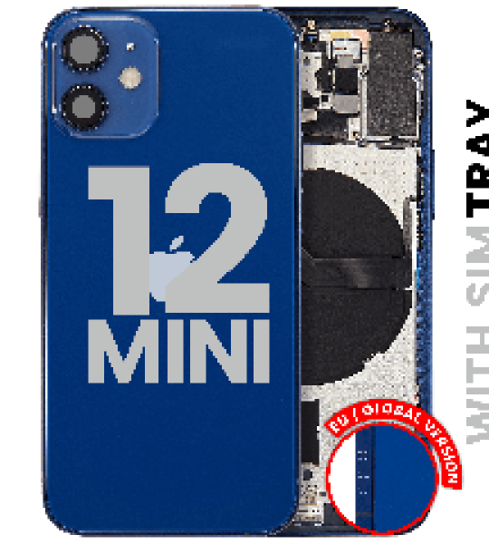Apple iPhone 12 Mini Housing with Small Parts (No Charger Flex) - Blue Pulled C