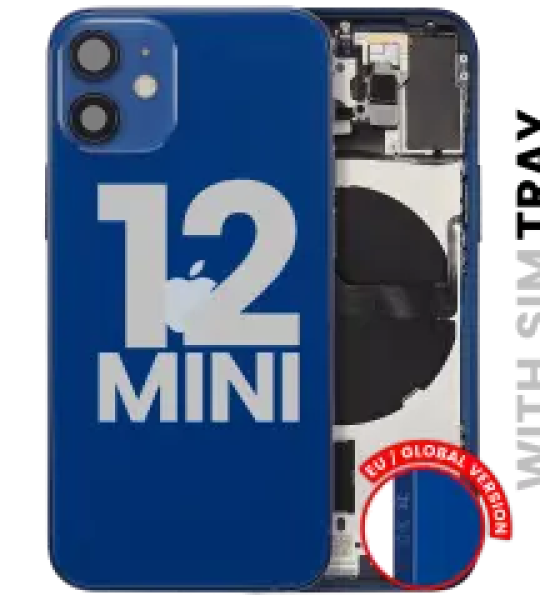 Apple iPhone 12 Mini Housing with Small Parts (No Charger Flex) - Blue Pulled A