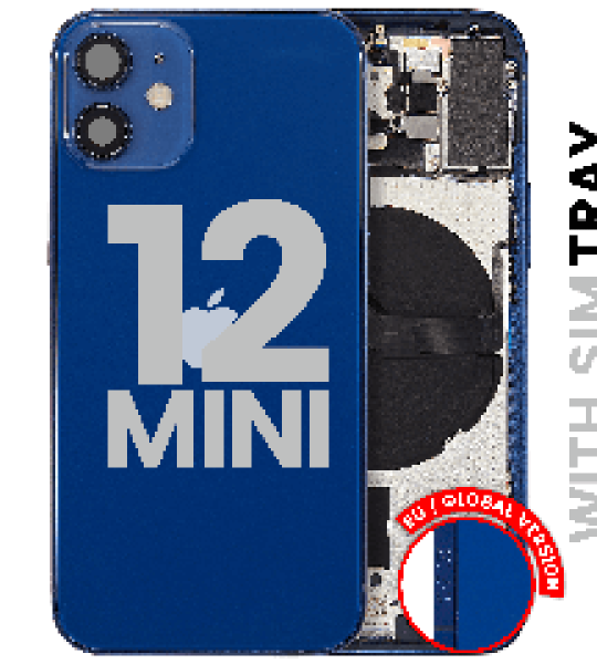 Apple iPhone 12 Mini Housing with Small Parts (No Charger Flex) - Blue Pulled B
