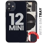 Apple iPhone 12 Mini Housing with Small Parts (No Charger Flex) - Black Pulled C